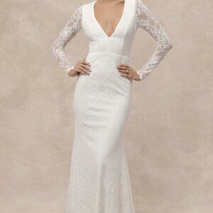 NWT Lulus Emmersyn White Lace Backless Maxi Dress